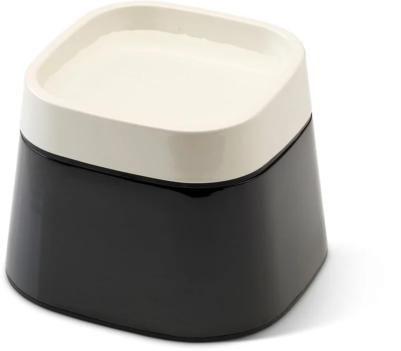 Ergo Cube - Drinkbak Kat - Ergonomisch Verhoogd - 22 x 22 x 16 cm de Savic en Noir, Crème – photo produit