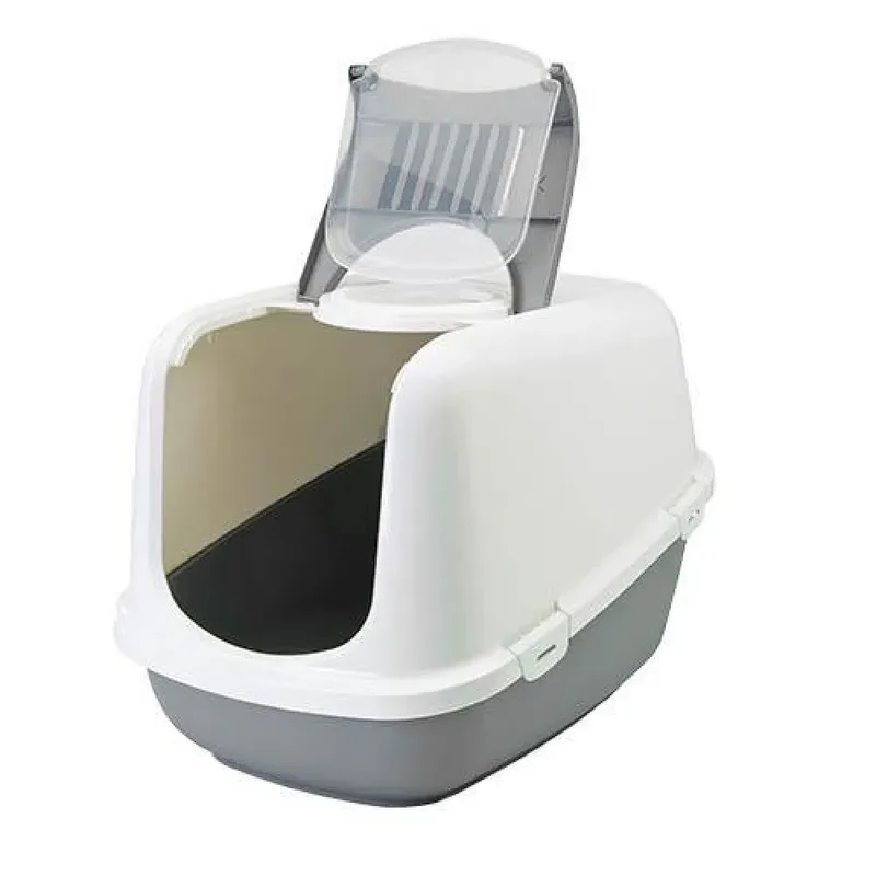 Nestor Jumbo - Kattenbak XL - Inklapbare Voorkant - 66,5 x 48,5 x 46,5 cm by Savic in Grey, White – product photo 3 of 3