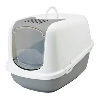 Nestor Jumbo - Kattenbak XL - Inklapbare Voorkant - 66,5 x 48,5 x 46,5 cm by Savic in Grey, White – product photo 2 of 3