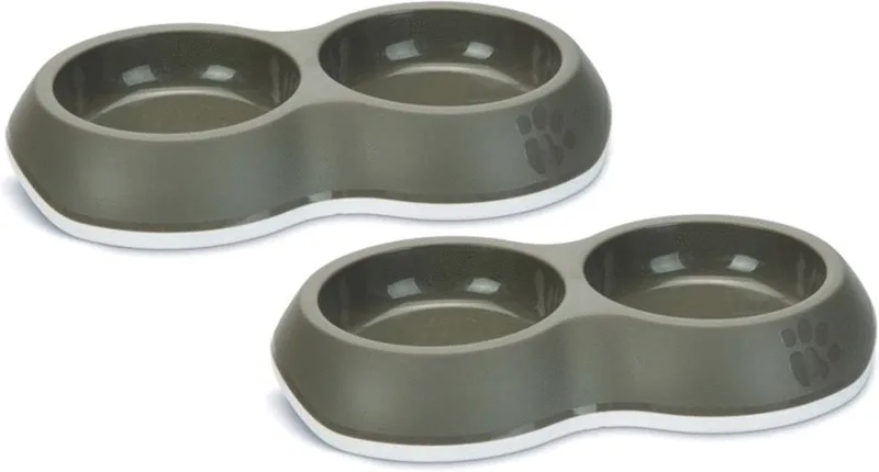 Voerbak Delice Double - Hondenvoerbak - 2 x 26x16x4 cm 86 g Petrol Geschikt Voor Honden En Katten von Savic in Grau – Produktfoto
