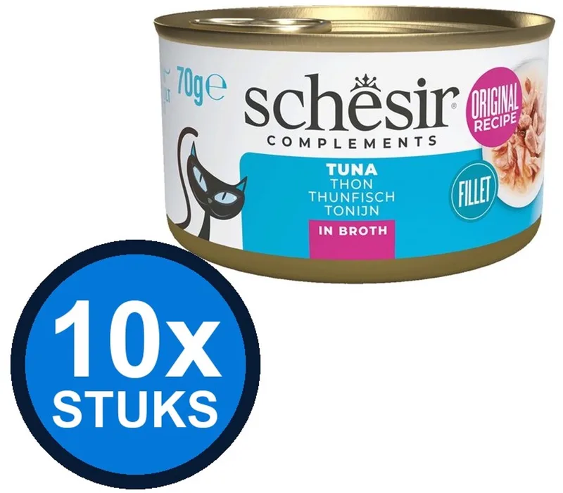 10x Schesir - Complementary - Kattenvoer - Bouillon in blik - Tonijn - 70g by Schesir – product photo