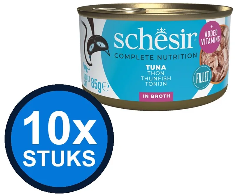 10x Schesir - Complete & Balanced - Kattenvoer - Bouillon in blik - Tonijn - 85g de Schesir – photo produit