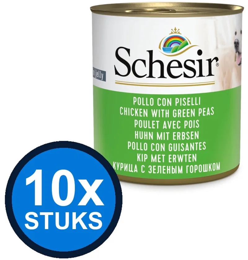 10x Schesir - Hondenvoer - Gelei in blik - Kip & Erwten - 285g de Schesir – photo produit