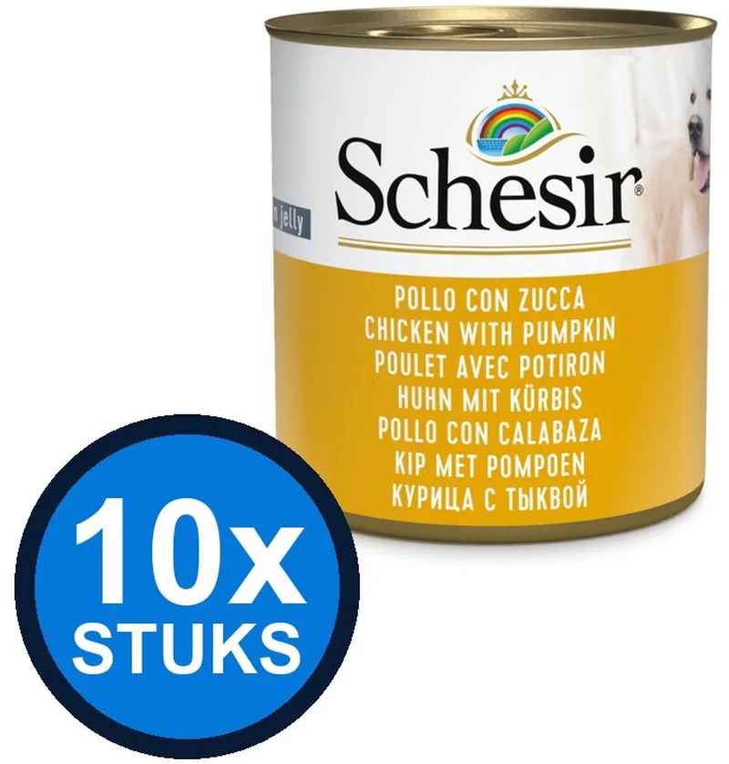10x Schesir - Hondenvoer - Gelei in blik - Kip & Pompoen - 285g von Schesir – Produktfoto