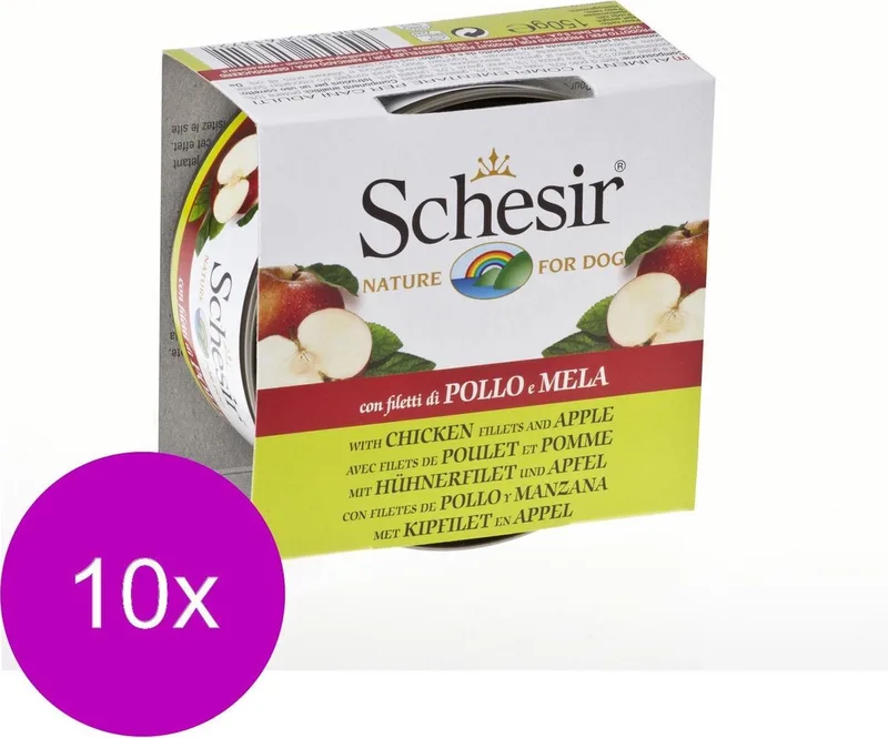 10x Schesir Hondenvoer Kip - Appel 150 gr fra Schesir – produktbillede