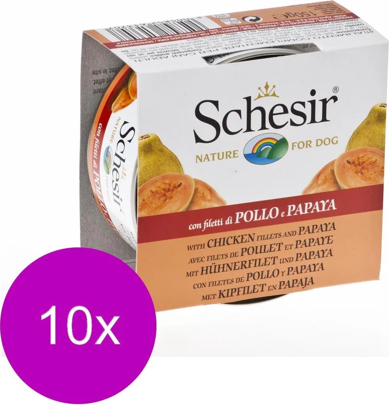 10x Schesir Hondenvoer Kip - Papaya 150 gr fra Schesir – produktbillede
