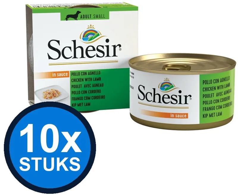 10x Schesir - Hondenvoer - Natvoer in blik - Saus Kip & Lam - 85g by Schesir – product photo