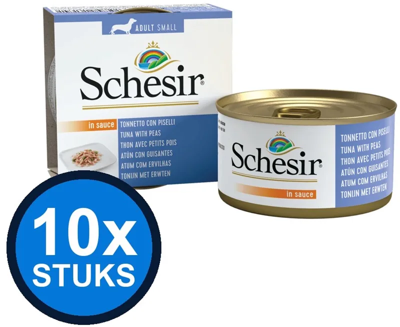 10x Schesir - Hondenvoer - Natvoer in blik - Saus Tonijn & Erwten - 85g by Schesir – product photo