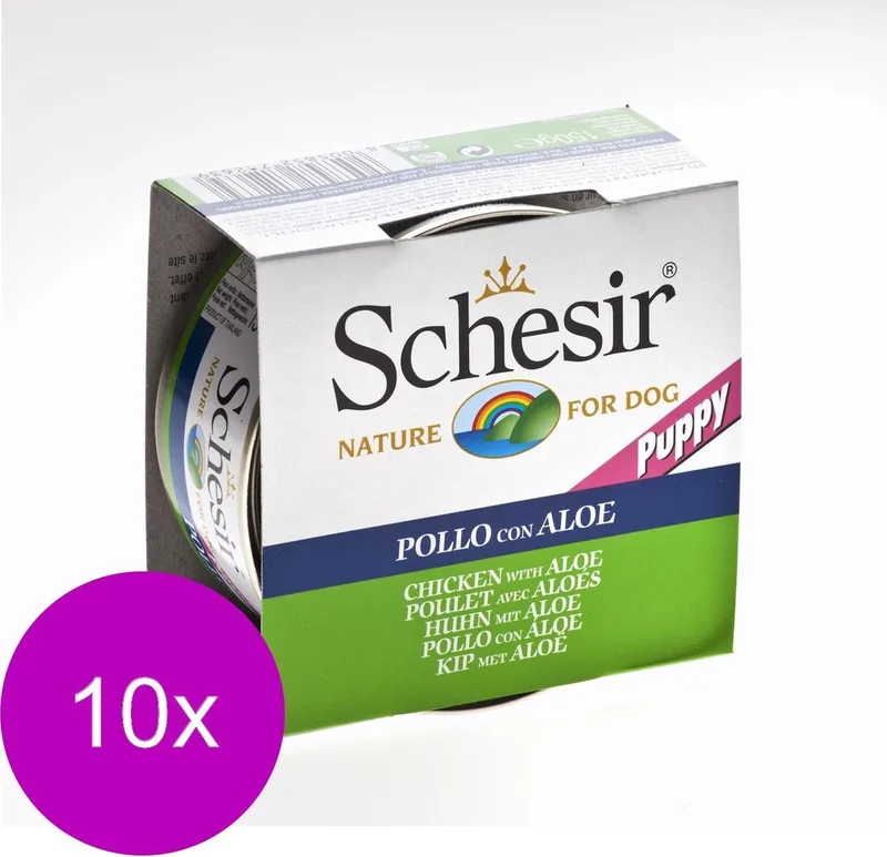 10x Schesir Hondenvoer Puppy Kip Aloe in Gelei 150 gr fra Schesir – produktbillede