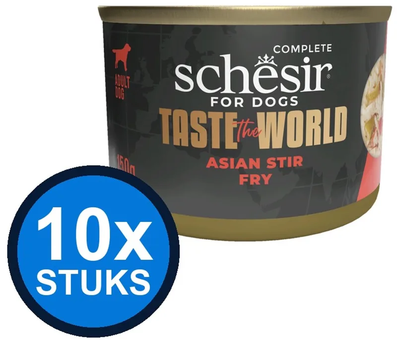 10x Schesir - Taste The World - Hondenvoer - Natvoer in blik - Asian Stir Fry - 150g fra Schesir – produktbillede
