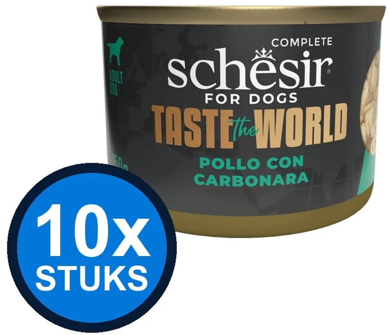 10x Schesir - Taste The World - Hondenvoer - Natvoer in blik - Kip Carbonara - 150g by Schesir – product photo