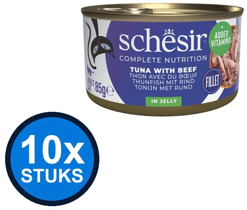 10x Schesir - Tonijn & Rund in gelei - Kattenvoer Natvoer - 85g von Schesir – Produktfoto