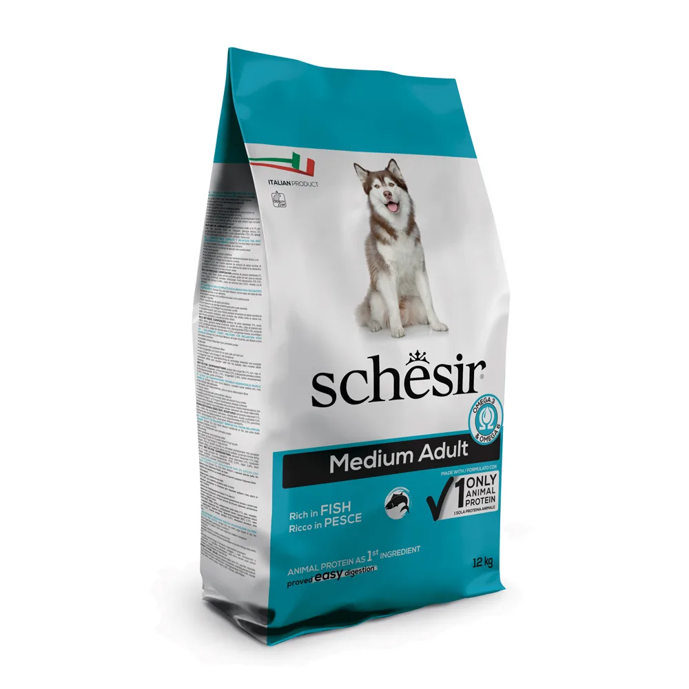 12 kg Schesir Dog Dry Medium/Large Maintenance Fish Droog Hondenvoer van Schesir – productfoto