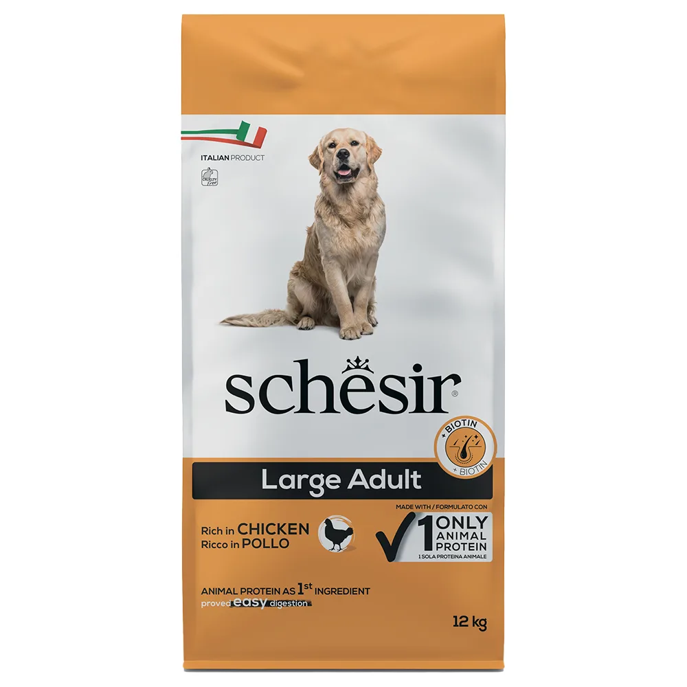 12kg Schesir Dog Large Adult met kip droog hondenvoer by Schesir – product photo