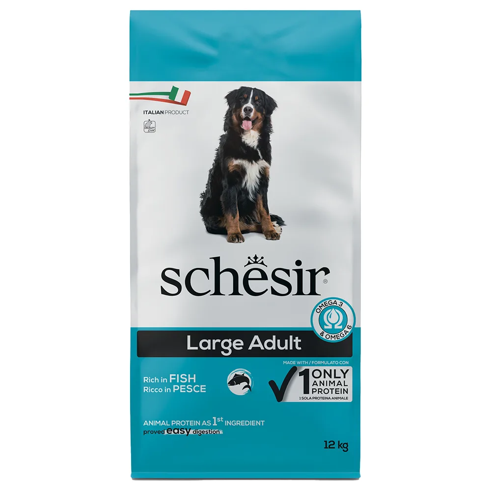 12kg Schesir Dog Large Adult met vis droogvoer voor honden de Schesir – photo produit