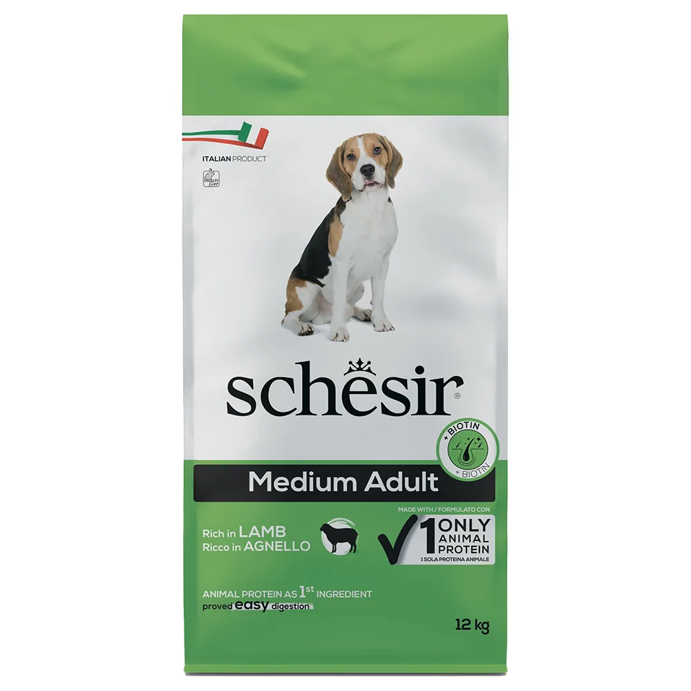 12kg Schesir Dog Medium Adult met lam droogvoer voor honden de Schesir – photo produit