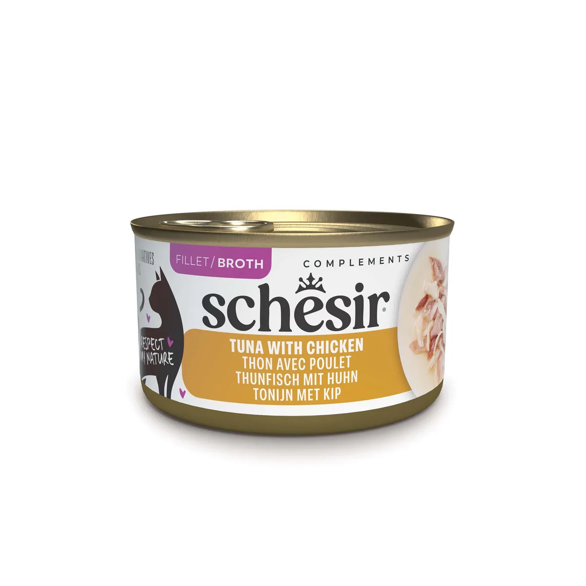 12x 70g Schesir Complements in Brühe Thunfisch mit Huhn Katzenfutter nass van Schesir – productfoto
