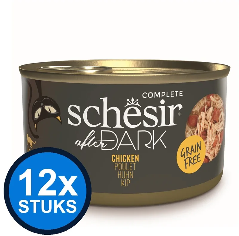 12x Schesir After Dark - Kip in Bouillon - Kattenvoer Natvoer - 80g de Schesir – photo produit