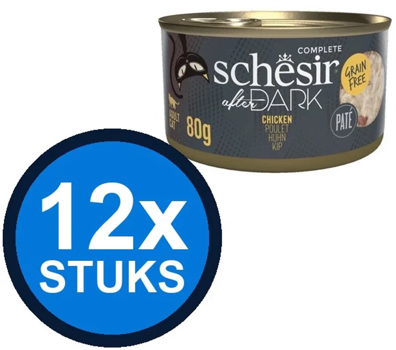 12x Schesir After Dark - Kip Paté - Kattenvoer Natvoer - 80g von Schesir – Produktfoto