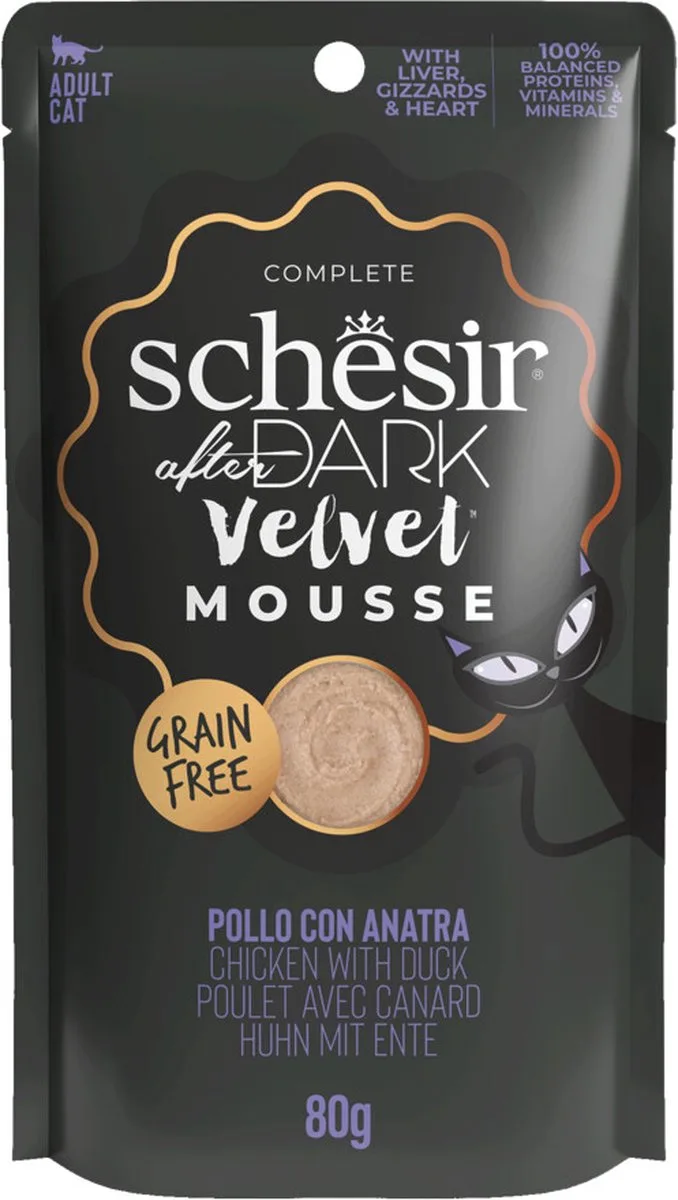12x Schesir After Dark Velvet Mousse Kip & Eend 80 gr by Schesir – product photo