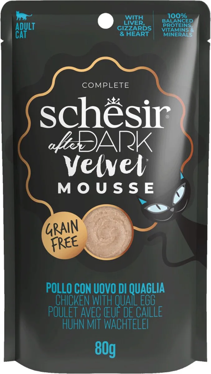 12x Schesir After Dark Velvet Mousse Kip & Kwartelei 80 gr by Schesir – product photo