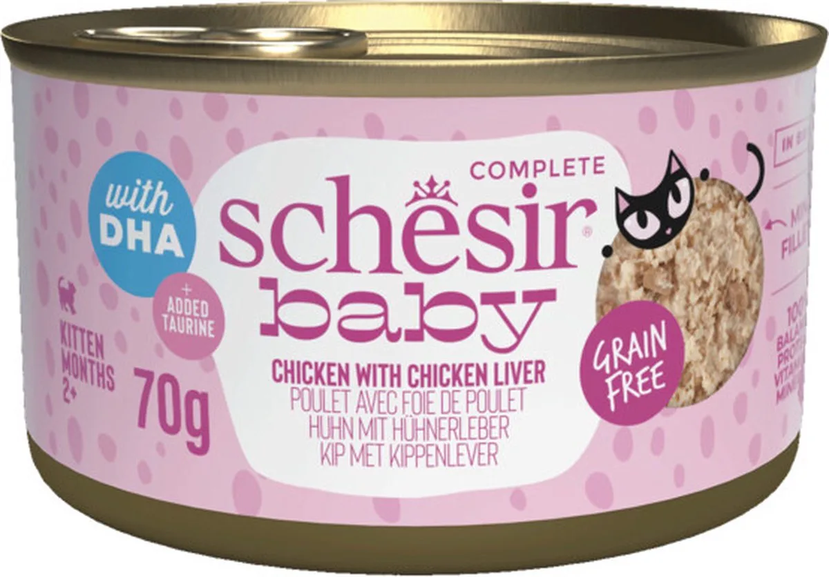 12x Schesir Baby Kitten Bouillon Kip & Lever 70 gr von Schesir – Produktfoto