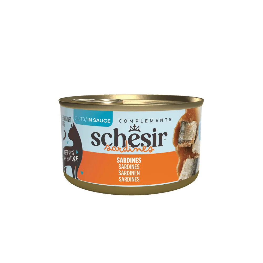 12x Schesir Complements Kat Blik Saus Sardines 70 gr by Schesir – product photo
