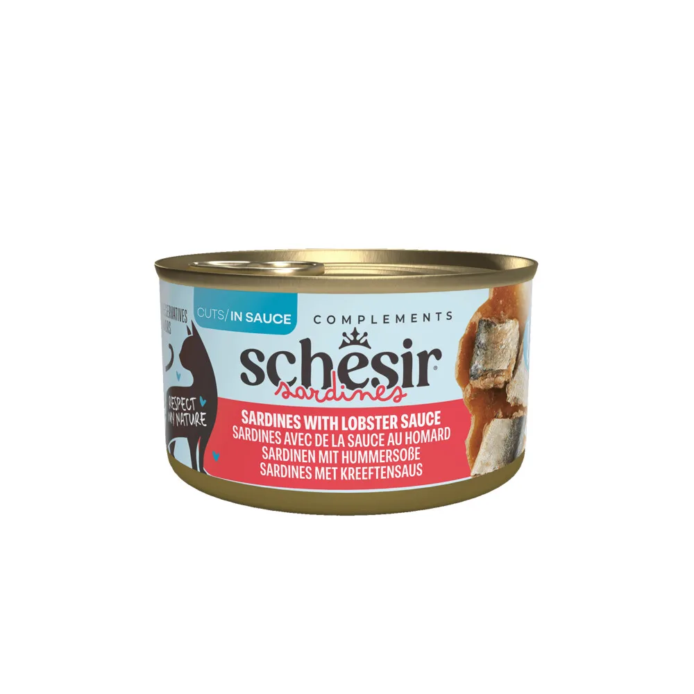 12x Schesir Complements Kat Blik Saus Sardines met Kreeftensaus 70 gr de Schesir – photo produit