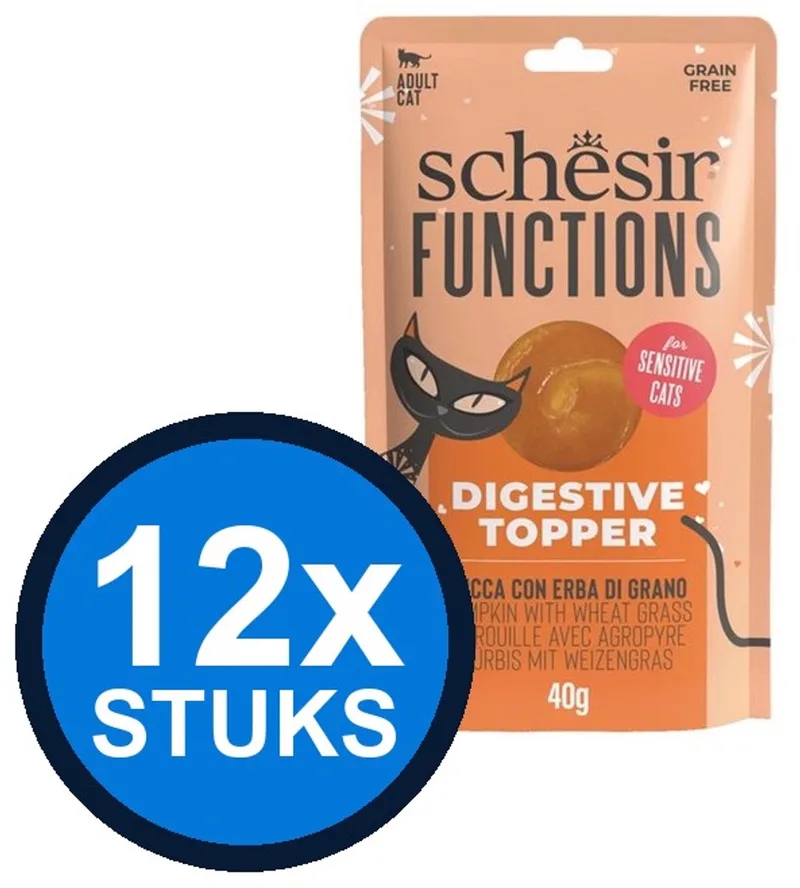 12x Schesir - Functions Digestion Topper - Kattenvoer - 12x40g by Schesir – product photo