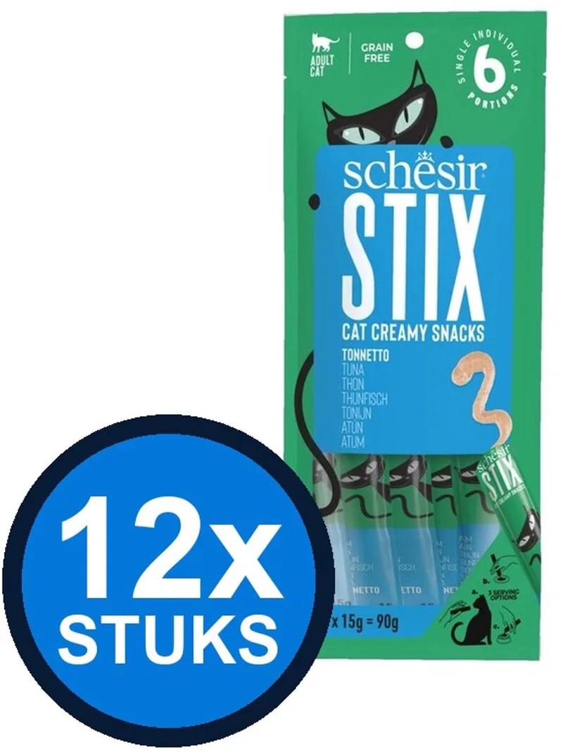 12x Schesir - Kattensnack - Tonijn - 6x15g de Schesir – photo produit