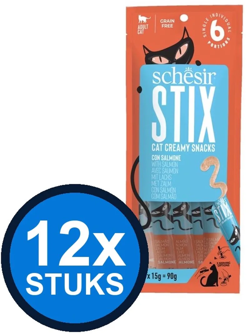 12x Schesir - Kattensnack - Zalm - 6x15g by Schesir – product photo
