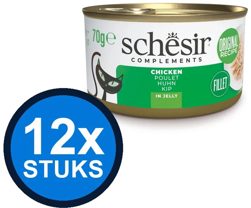12x Schesir - Kip in Gelei - Kattenvoer Natvoer - 70g von Schesir – Produktfoto