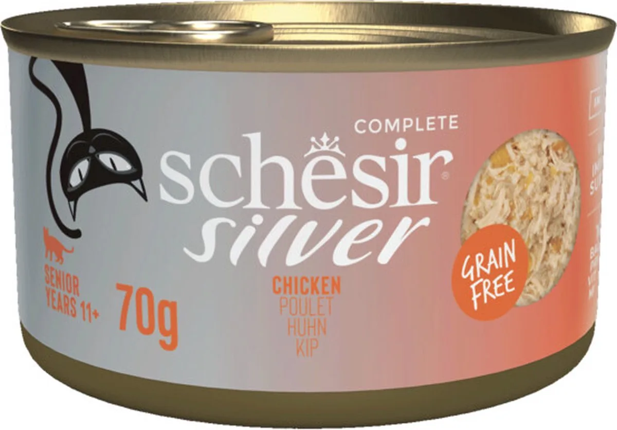 12x Schesir Silver Cat Bouillon Kip 70 gr by Schesir – product photo