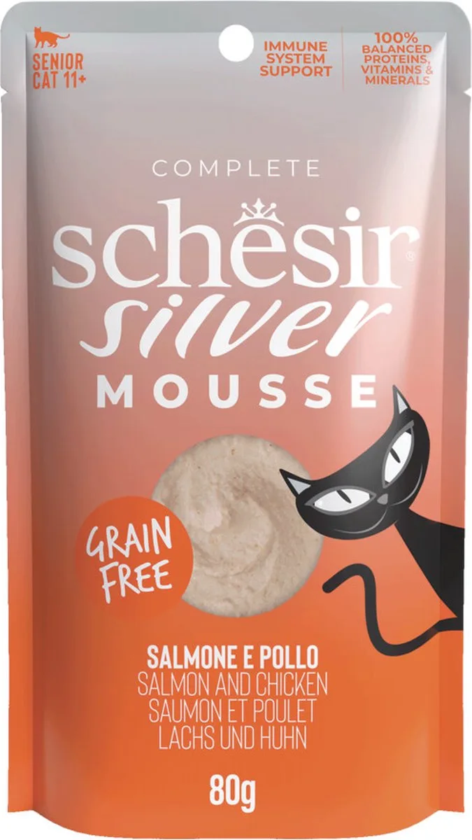 12x Schesir Silver Kat Mousse Zalm 80 gr von Schesir – Produktfoto