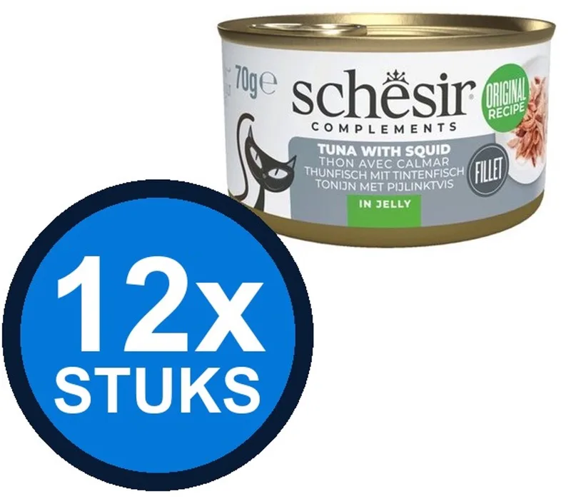 12x Schesir - Tonijn & Inktvis in Gelei - Kattenvoer Natvoer - 70g von Schesir – Produktfoto