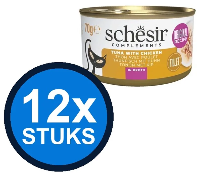 12x Schesir - Tonijn & Kip in Bouillon - Kattenvoer Natvoer - 85g by Schesir – product photo