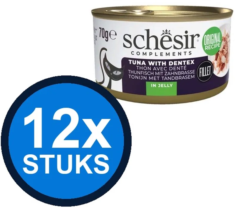 12x Schesir - Tonijn & Tandbrasem in Gelei - Kattenvoer Natvoer - 70g by Schesir – product photo