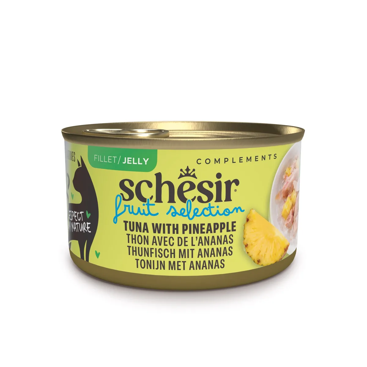 12x75g Schesir Cat Fruit Selection tonijn en ananas in gelei natvoer voor katten by Schesir – product photo
