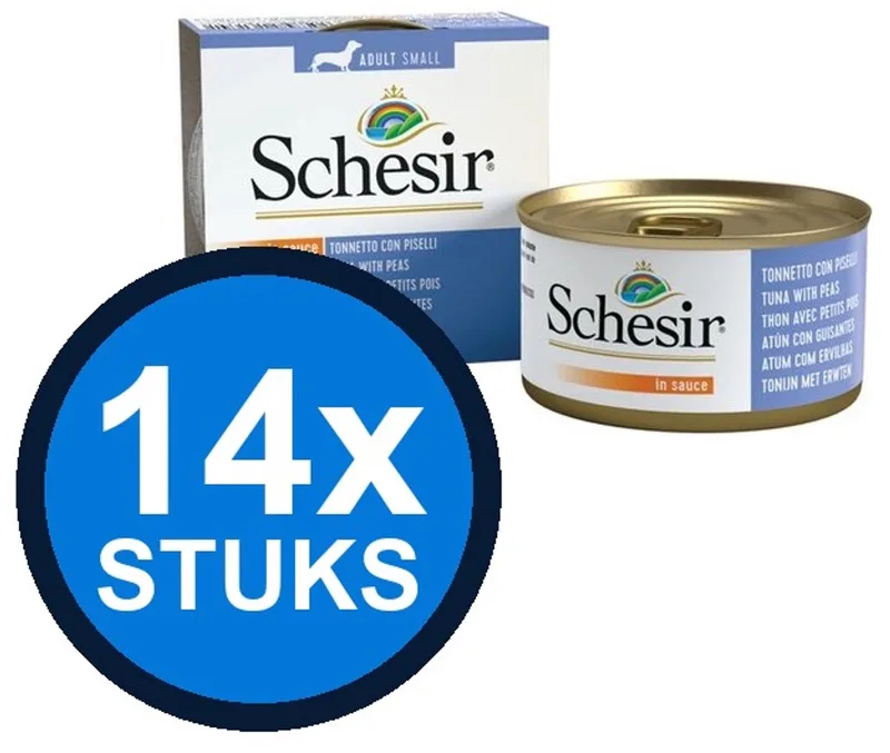 14x Schesir - Hondenvoer - Natvoer in blik - Saus Tonijn & Erwten - 85g by Schesir – product photo