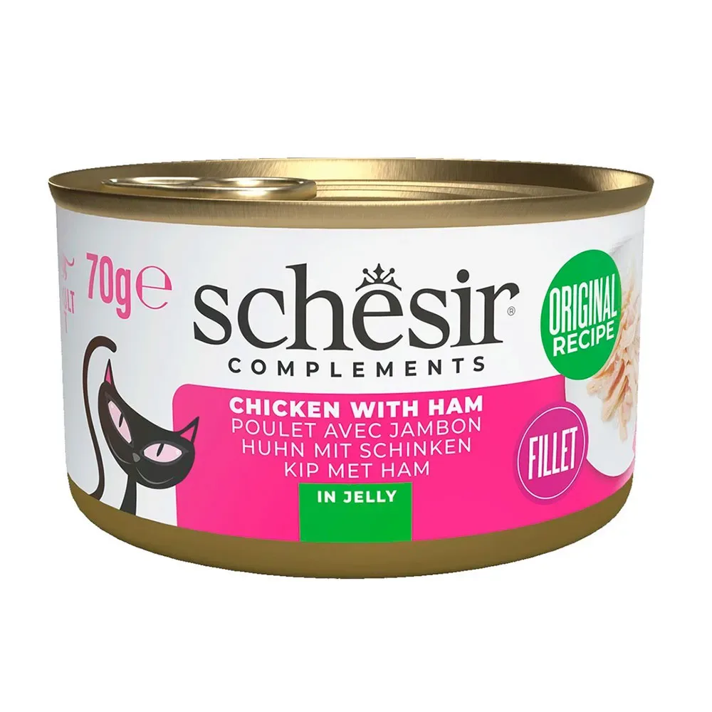14x Schesir Filets de Poulet avec Jambon en Gélatine 70 GR de Schesir – photo produit