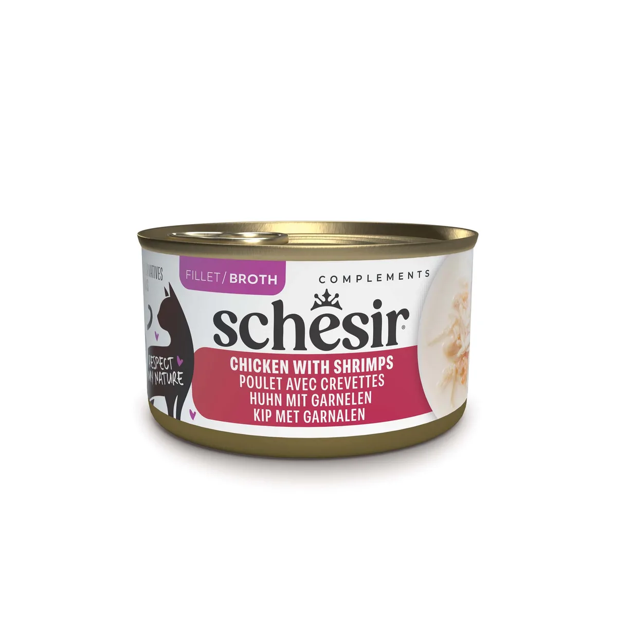 14x Schesir Nourriture Humide au Poulet et Crevettes pour Chats 70 GR de Schesir – photo produit