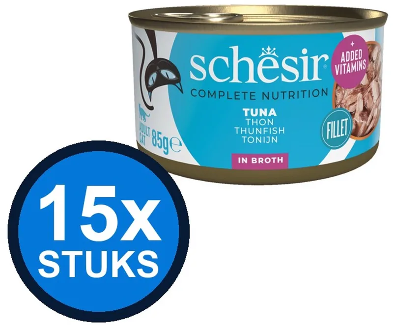 15x Schesir - Complete & Balanced - Kattenvoer - Bouillon in blik - Tonijn - 85g de Schesir – photo produit