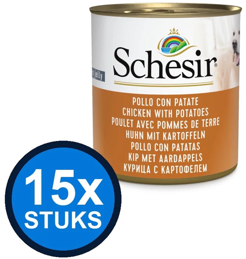 15x Schesir - Hondenvoer - Gelei in blik - Kip & Aardappel - 285g by Schesir – product photo