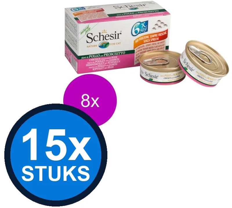 15x Schesir - Hondenvoer - Gelei in blik - Kip & Ham - 150g by Schesir – product photo