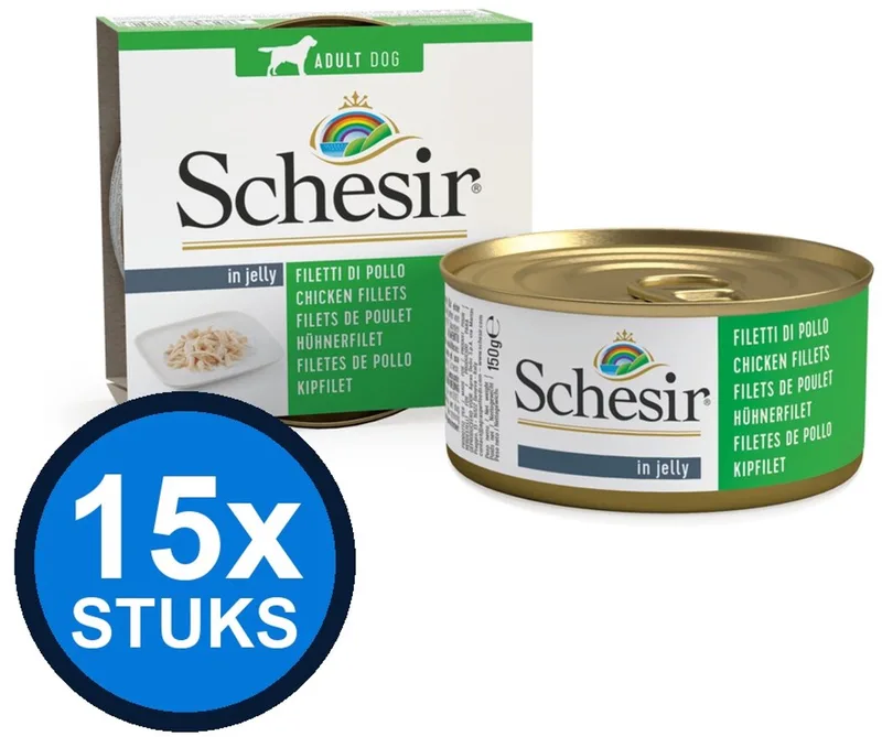 15x Schesir - Hondenvoer - Gelei in blik - Kipfilet - 150g von Schesir – Produktfoto