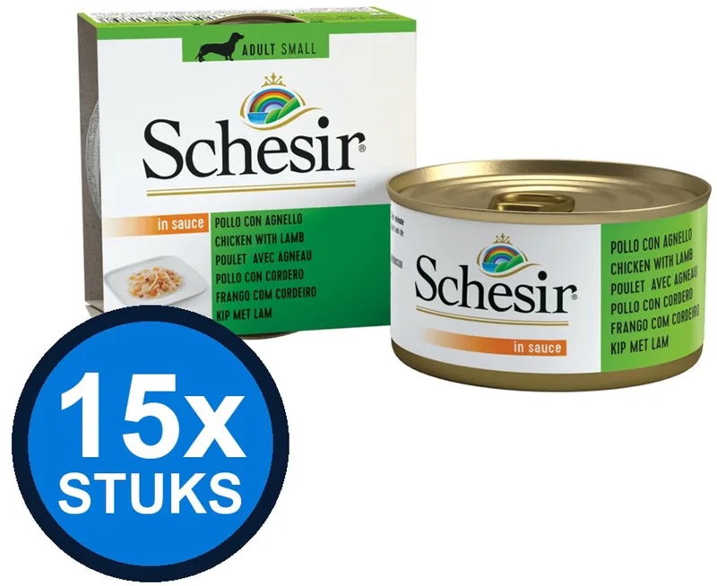 15x Schesir - Hondenvoer - Natvoer in blik - Saus Kip & Lam - 85g de Schesir – photo produit