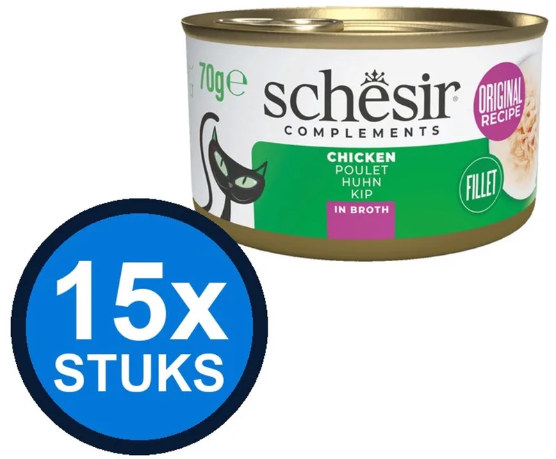 15x Schesir - Kattenvoer - Bouillon in blik - Kipfilet Mp - 6x50g by Schesir – product photo