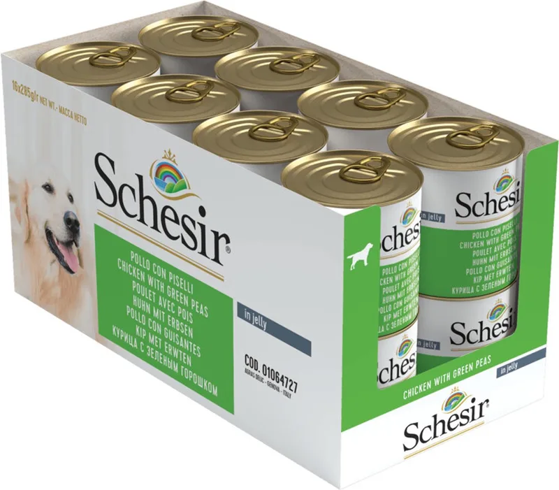 16x Schesir Hondenvoer Kip Erwten in Gelei 285 gr de Schesir – photo produit