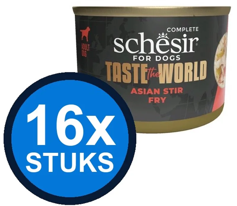 16x Schesir - Taste The World - Hondenvoer - Natvoer in blik - Asian Stir Fry - 150g by Schesir – product photo