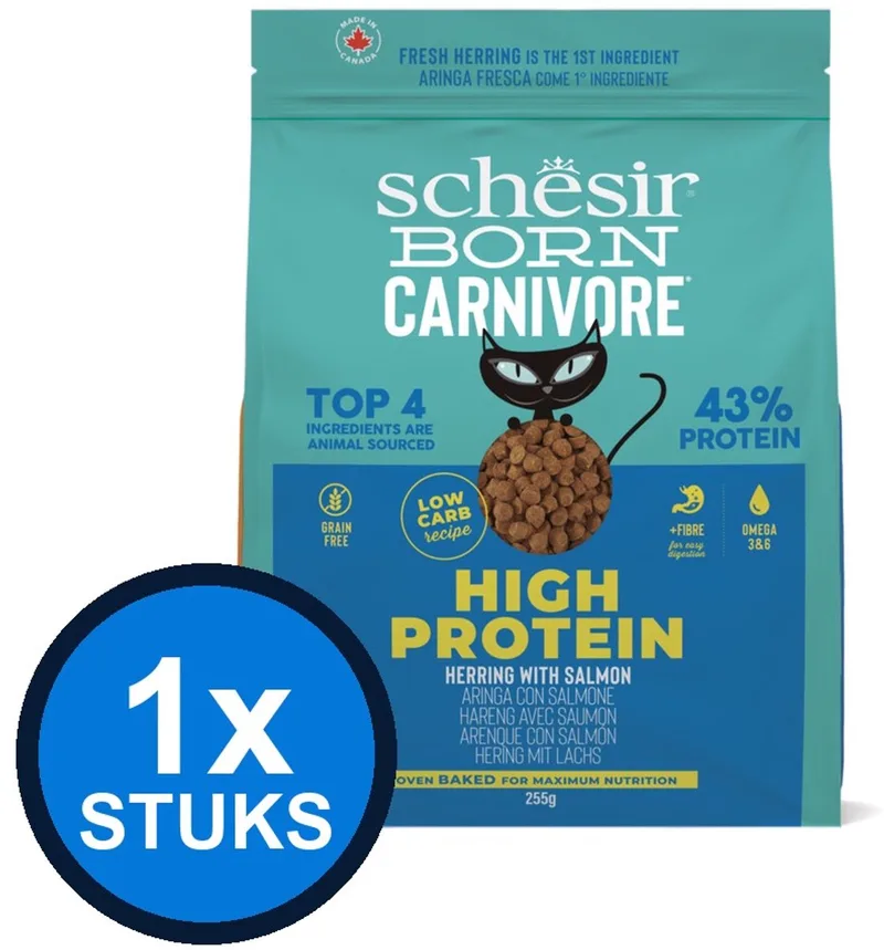 1x Schesir - Born Carnivore Haring & Zalm - Kattenvoer Droogvoer - 1,25kg by Schesir – product photo